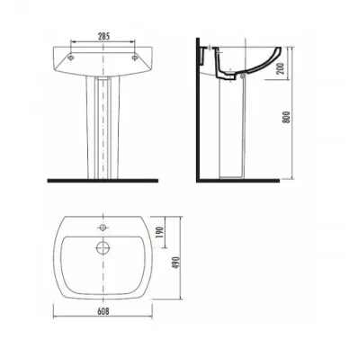 Пьедестал Creavit Spark Декор (SA250.000N0) 2