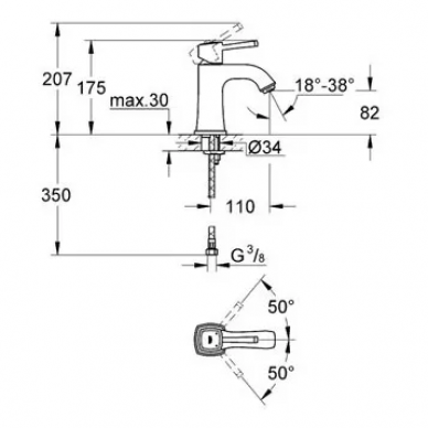 Смеситель для раковины Grohe Grandera (23310000) 3