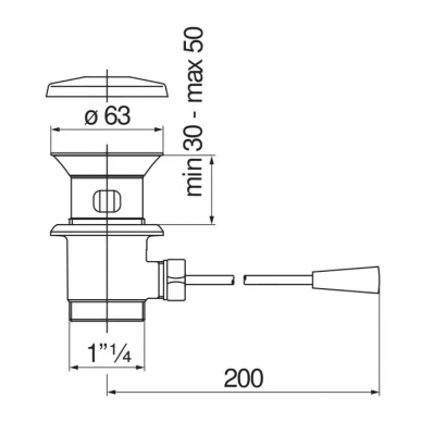 Донный клапан Nobili Rubinetterie (AV00224/3CR) хром 1