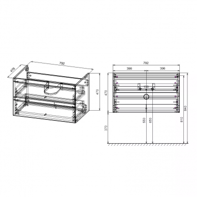 Тумба для ванной Vincea Luka 800 (VMC-2L800GS) (79.2 см) (g.stone) 6