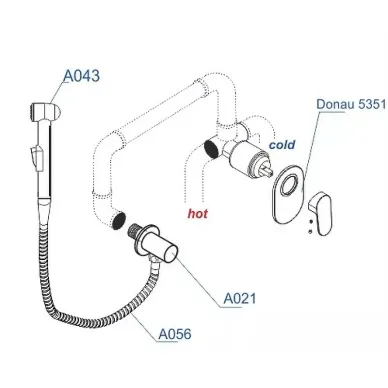 Гигиенический набор Wasserkraft Donau (A15356) хром 8
