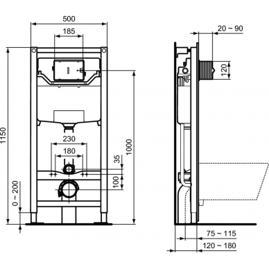 Инсталляция Ideal Standard Prosys в комплекте с унитазом Connect (V03551D) микролифт 7