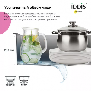 Мойка кухонная Iddis Edifice (EDI75G2i77) графит 8