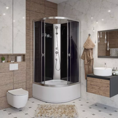 Душевая кабина Niagara Eco (E90/40/TN/BK) без купола, 90х90х195 см 6