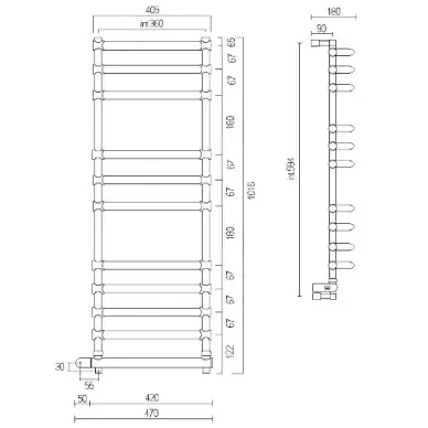 Полотенцесушитель электрический Margaroli 534-11 BOX (хром) 1