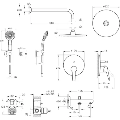 Душевая система Vitra Solid S (A49287EXP) скрытого монтажа (хром) 7