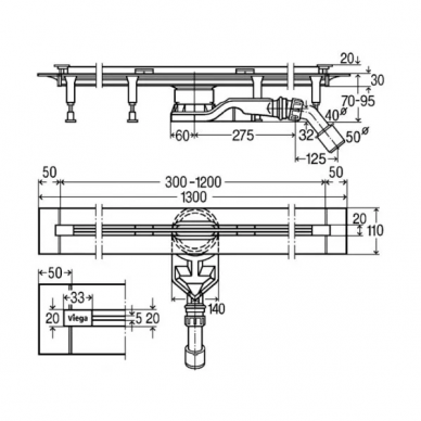 Душевой лоток Viega Advantix Vario (721671) 1