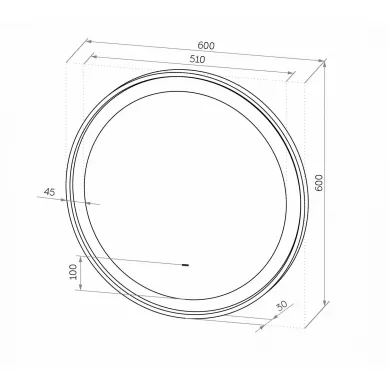 Зеркало Art&Max Napoli AM-Nap-600-DS-F-Grey 60 см бесконтактный сенсор с LED подсветкой, grey matt 8