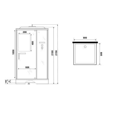 Душевая кабина Niagara Standart ST80/15Q 80х80х215 см без гидромассажа 7