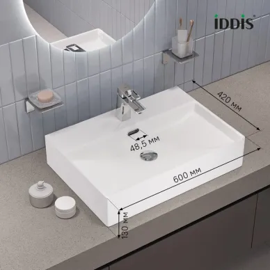 Раковина накладная Iddis Bild BILWS60i27 белая 6