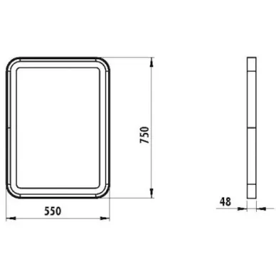 Зеркало Creavit Truva TR4085.01.MSY 55x75 см, с подсветкой, чёрное матовое 1