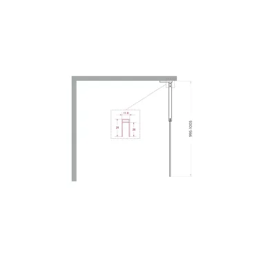 Душевая перегородка BelBagno Uno UNO-L-1-TB-100-FL-GM 100х200 см, профиль оружейная сталь/стекло рифленое 5