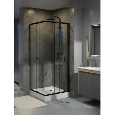 Душевой уголок Teymi Lina T00602 80x80, с поддоном, чёрный/стекло прозрачное 5