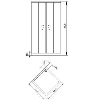 Душевой уголок Aquanet Alfa Cube 1001-12 (100x100) 7