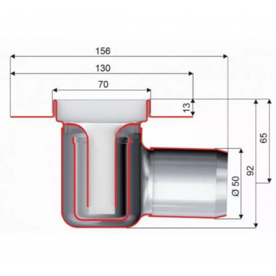 Душевой лоток ACO Showerdrain C 9010.88.00 (408714) 600 мм (сифон 92 мм) 3