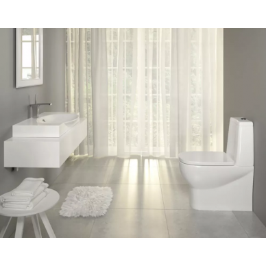 Унитаз напольный Sanita Lux Infinity (WC.CC/Infinity/2-DM/WHT.G/S1) с крышкой-сиденьем микролифт 5