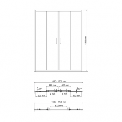 Душевая шторка Wasserkraft Amper 29S (29S02-170) (170x150) 1