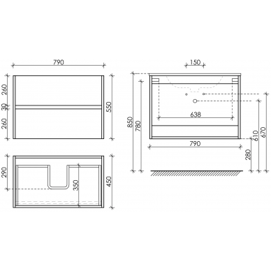 Тумба для ванной Sancos Urban (UR80W) (79см) белый глянец 5