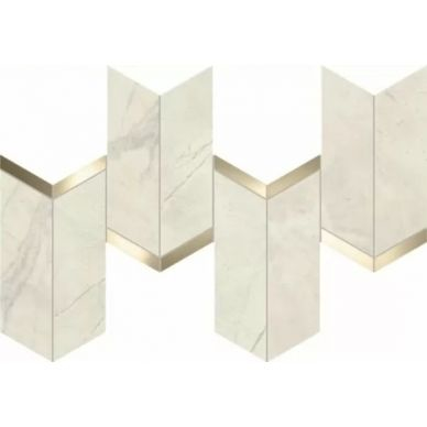 AF8Y Marvel Calacatta Perla Mosaico Chevron Lappato 19,2x46,3 0