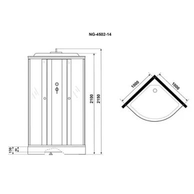 Душевая кабина Niagara Eco NG-4502-14 100x100x215, без гидромассажа 7