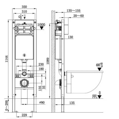 Инсталляция Welt Wasser AMBERG 350 + MERZBACH 043 MT-BL + AMBERG RD-MT CR в комплекте с унитазом, безободковый, с сидением микролифт 5
