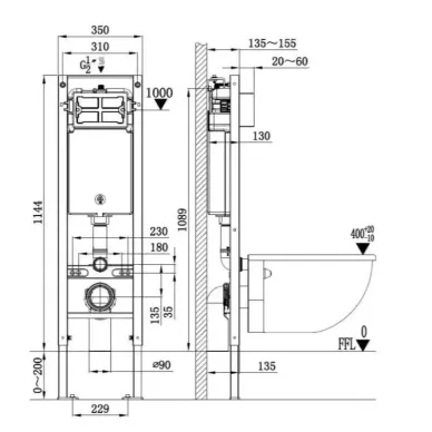 Инсталляция Welt Wasser AMBERG 350 + MERZBACH 043 MT-WT + AMBERG RD-CR в комплекте с унитазом, безободковый, с сидением микролифт 5