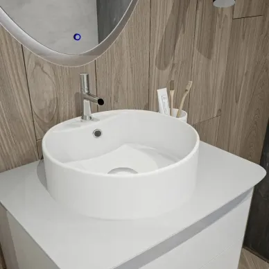 Раковина накладная Teymi Lina S T50191 40 см белая матовая 7