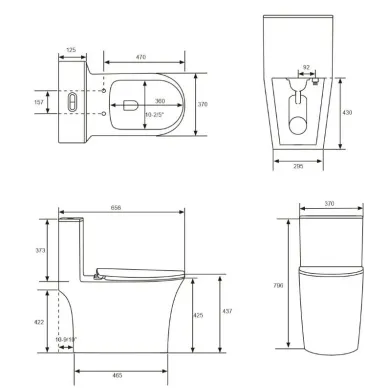 Унитаз напольный Grossman Thin Rim GR-5607SQ смыв Торнадо, безободковый, с тонким сиденьем микролифтом 6