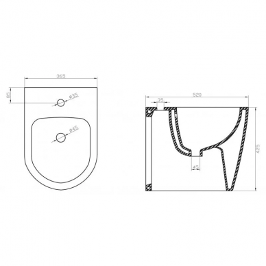 Биде напольное BelBagno Marino (BB105B) 1