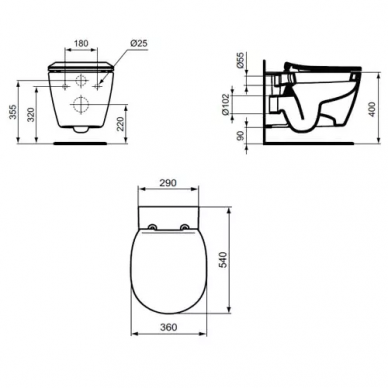 Инсталляция Ideal Standard Prosys (E212701) в комплекте с унитазом Connect (E047901) безободковый микролифт 4