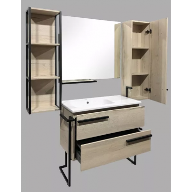 Тумба для ванной Comforty Дюссельдорф-90 (87x84x47 см), дуб дымчатый 8