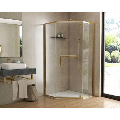 Душевой уголок Grossman Pragma (PR-100GD) 100x100x200 см, золото 6