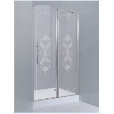 Душевая дверь Cezares Giubileo (GIUBILEO-60/40-CP-Cr-R) 100х195 см правая, стекло прозрачное с матовым узором/хром 0