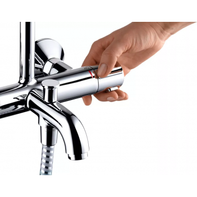 Душевая система Hansgrohe Vernis Shape (26284000) Showerpipe 230 1jet с термостатом, хром 5