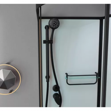 Душевая кабина Frank 400 (F418R Black) без крыши, 100х80х215 см 5
