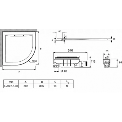 Душевой поддон Jacob Delafon Flight Pure (E62322-F-00) 80x80 см, белый матовый с антискользящим покрытием 5