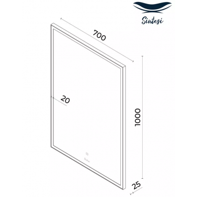 Зеркало Sintesi Kanto Black (70 см) с LED-подсветкой 8