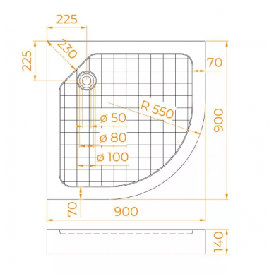 Поддон для душа RGW SMC/R-9090W (57350499-01) (90х90) 5