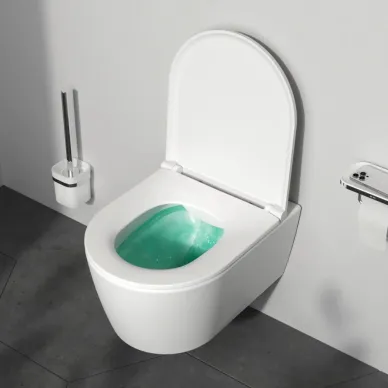 Чаша подвесного унитаза Am.Pm  Func FlashClean (C8F1700MWSC) безободковый, с микролифтом (белый матовый) 8