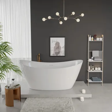 Акриловая ванна AQUAME AQM3504GW 167х75 отдельностоящая 6