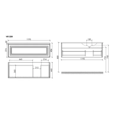 Тумба для ванной Sancos Very VR120RSM правая, 120см, doha soft 5