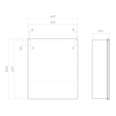 Зеркальный шкаф VIGO Geometry Step 455 50 см, белый 8