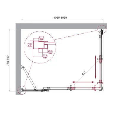 Душевой уголок BelBagno Luce LUCE-AH-21-105/80-C-Cr 105x80 см, хром/прозрачное стекло 5