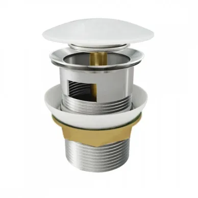 Сливной набор для раковины Teymi Solli T140103 с переливом, click-clack, белый 6