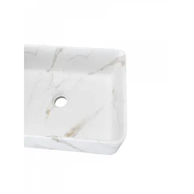 Раковина накладная Teymi Helmi T50281 48x37, мрамор белый 10