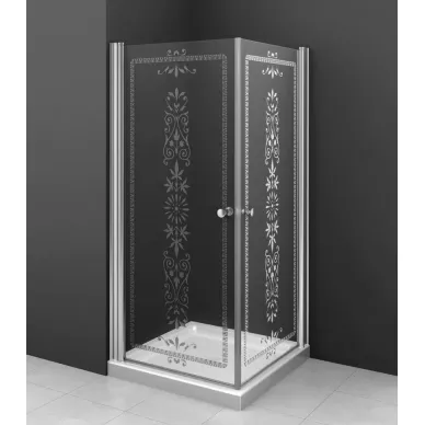 Душевой уголок Cezares Royal Palace A2 (80x80) прозрачное стекло с матовым узором (хром) 0