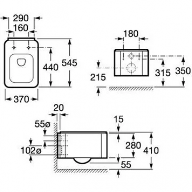 Чаша подвесного унитаза Roca Element (346577000) 1