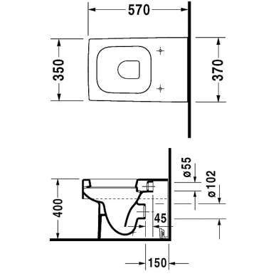 Чаша для приставного унитаза Duravit Vero (2117090000) 2