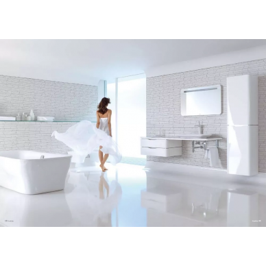 Тумба для ванной Duravit PuraVida (PV071С) (130 см) поверхность аллюминий кромка белая 3
