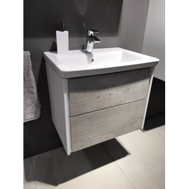 Тумба для ванной Roca Ronda (ZRU9303003) (70 см) белый глянец/бетон 5